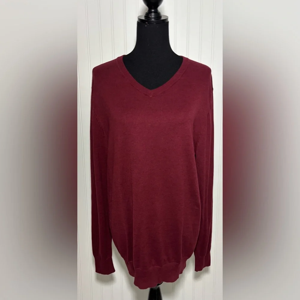 Old Navy Burgundy V Neck Sweater Lightweight Men’s Size Large Cotton New W Tags